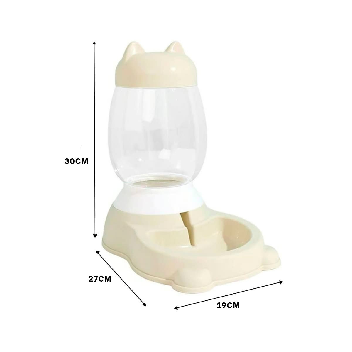 BEBEDERO COMPACTO BEIGE CON BIDON EN GATO PARA ZONA BIEN ORGANIZADA YREGALO STICKER - 4