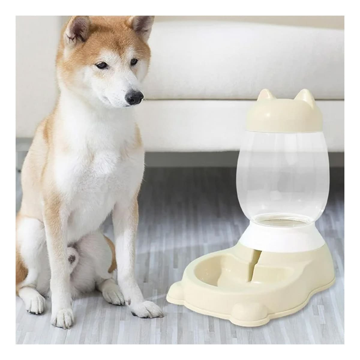 BEBEDERO COMPACTO BEIGE CON BIDON EN GATO PARA ZONA BIEN ORGANIZADA YREGALO STICKER - 5