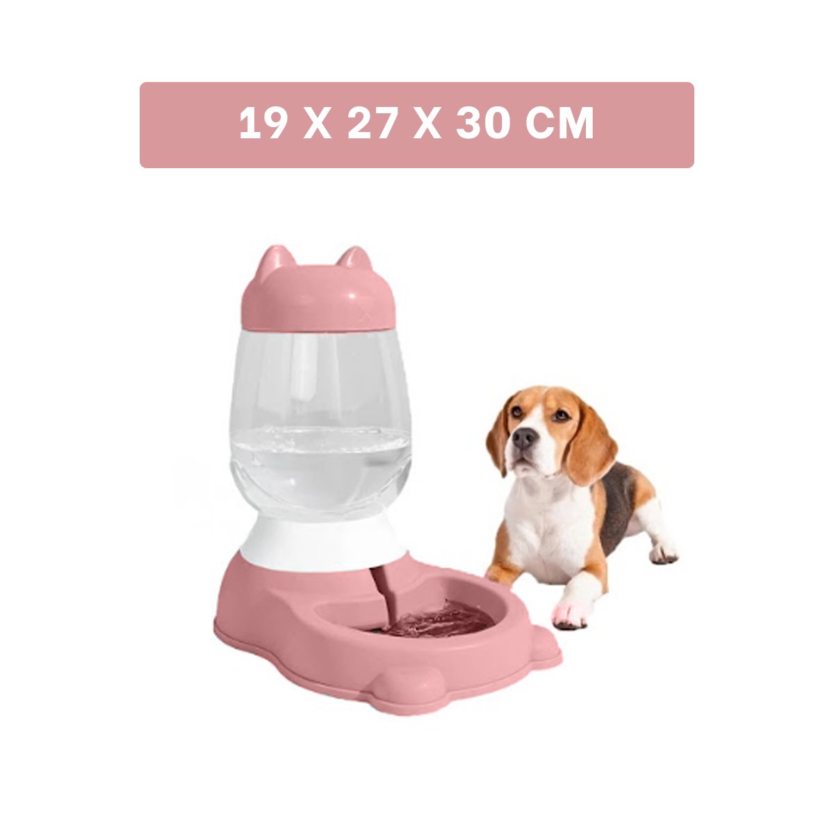 PACK4 FUENTE CONFORTABLE ROSADO CON BIDON AUTOMATICO Y GATO QUE APORTA REPOSO YREGALO STICKER - 4