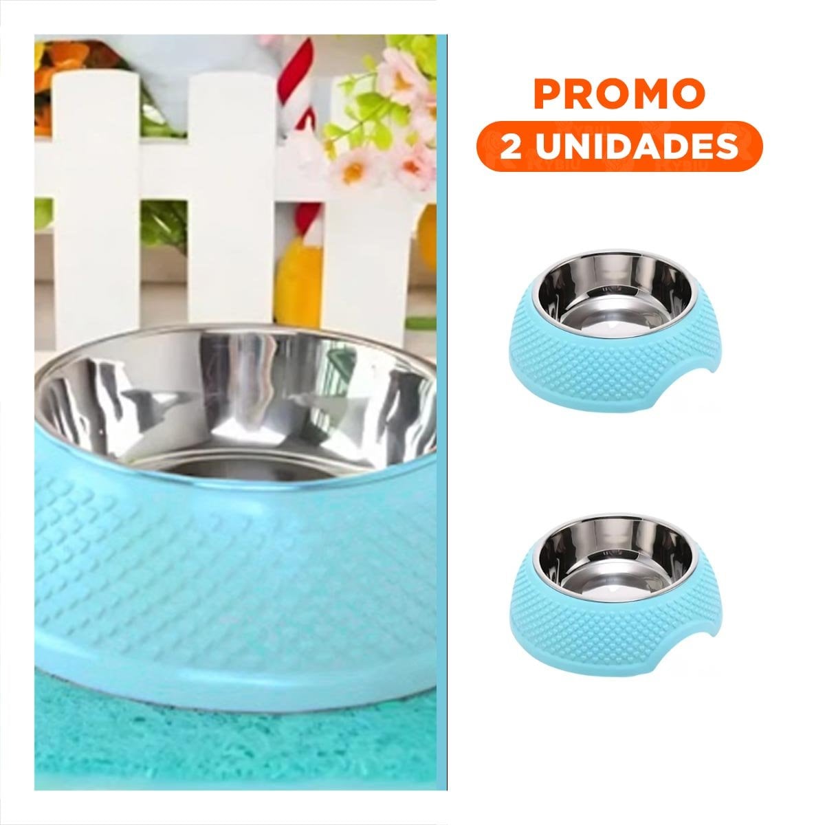 PACK2 PLATO CELESTE PASTEL DE ACERO DESMONTABLE CON CORAZONES EN RELIEVE YREGALO STICKER - 1