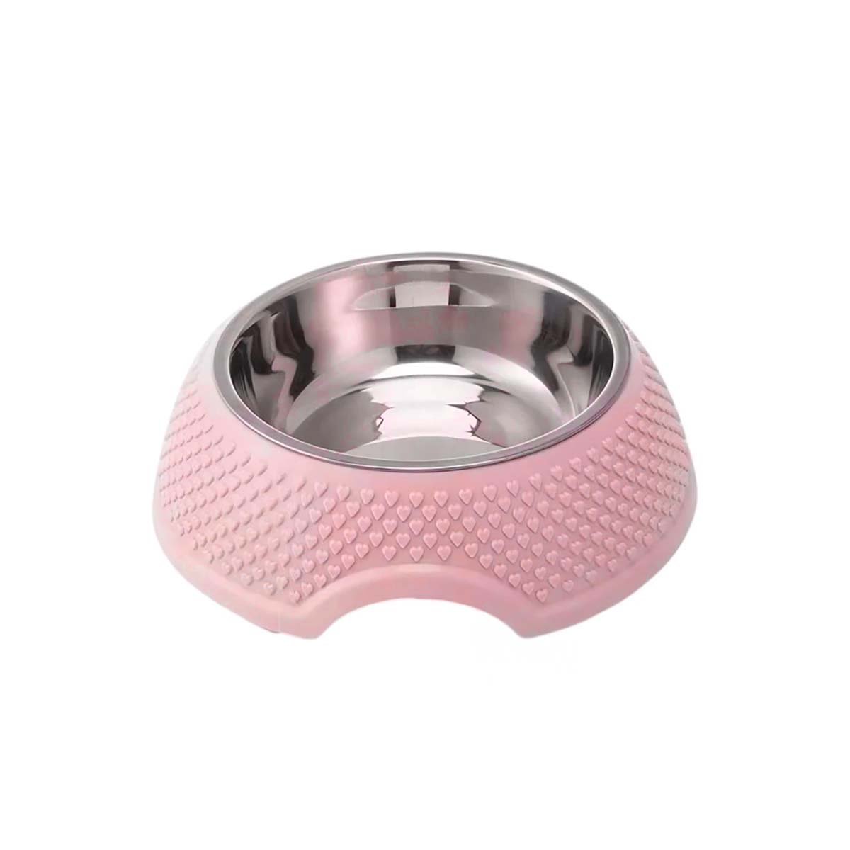 PLATO DE ACERO ROSADO PASTEL CON CORAZONES EN RELIEVE Y SISTEMA DESMONTABLE YREGALO STICKER - 1