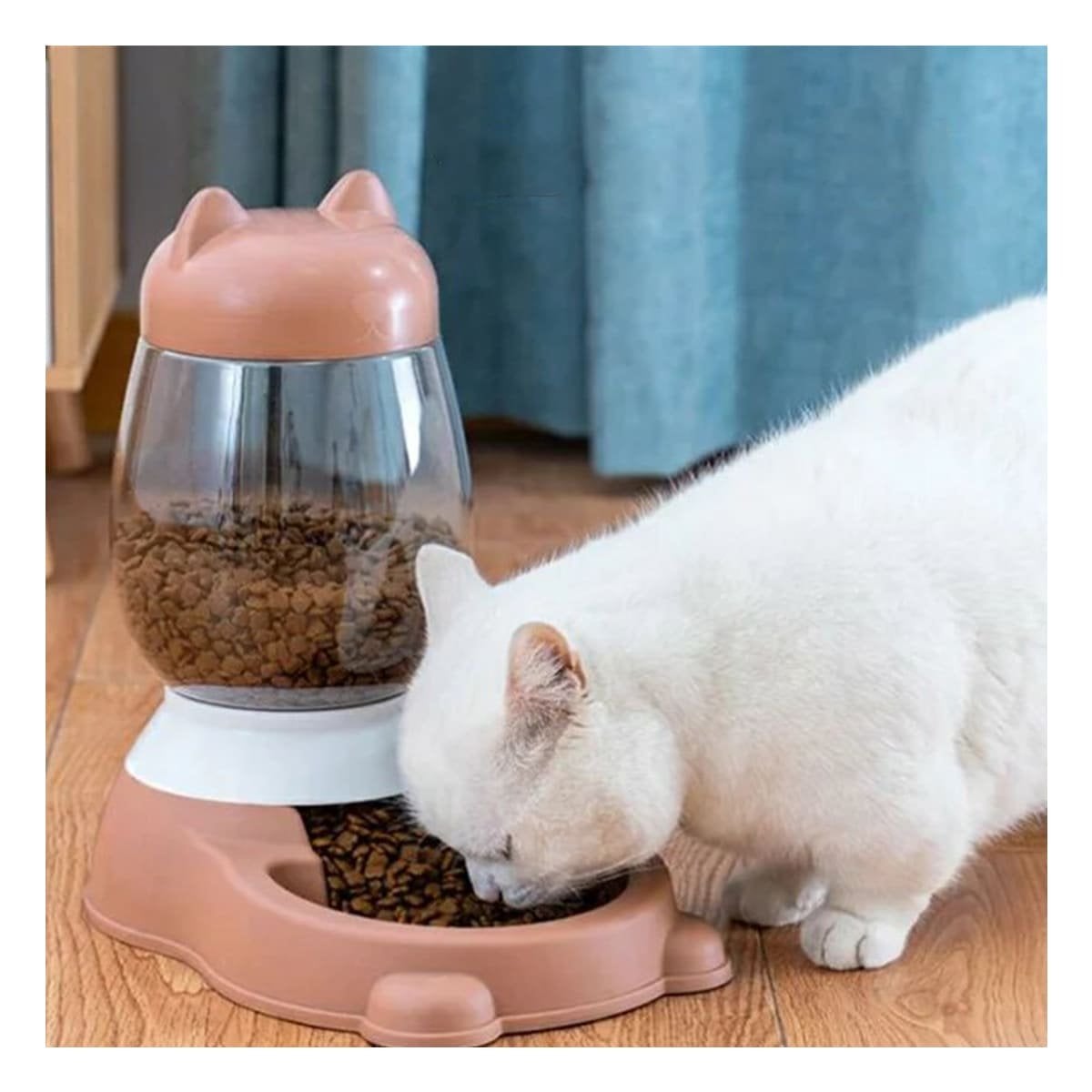 BEBEDERO AUTOMATICO ROSADO CON BIDON DE GATO QUE FACILITA USO DIARIO YPAPEL REGALO - 1
