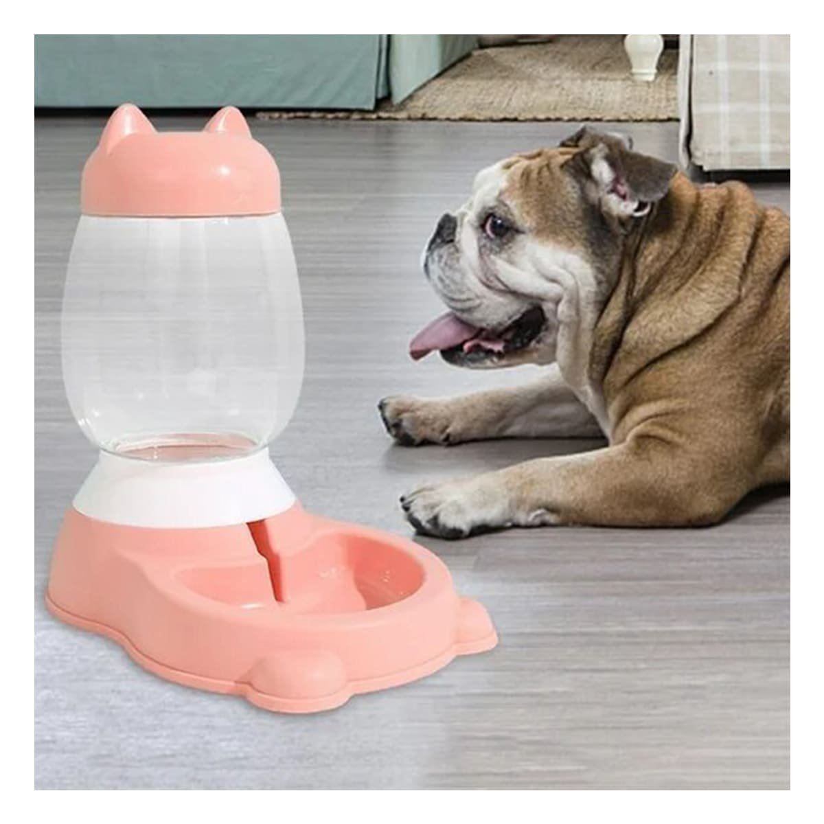 BEBEDERO DOMESTICO ROSADO CON BIDON EN GATO QUE MANTIENE ESPACIOS ORDENADOS YSTICKY - 3