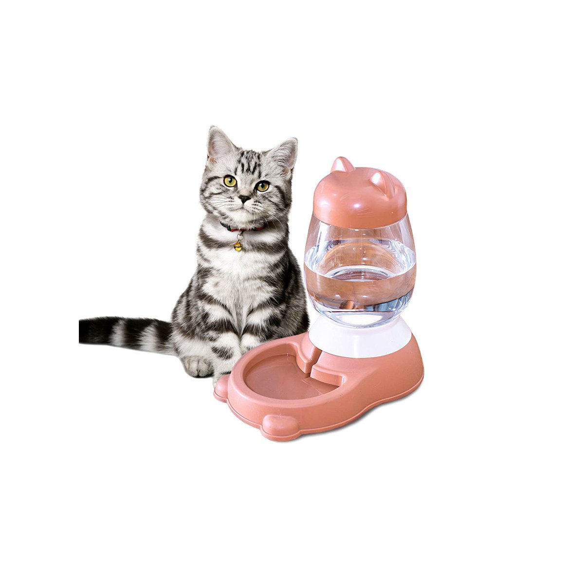 BEBEDERO DOMESTICO ROSADO CON BIDON EN GATO QUE MANTIENE ESPACIOS ORDENADOS YSTICKY - 5
