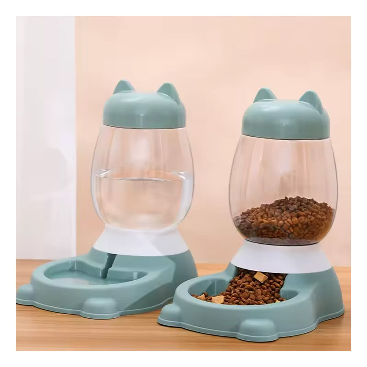 DISPENSADOR SUAVE VERDE CON GATO AUTOMATICO Y BIDON EN RINCONES VISUALES - 1