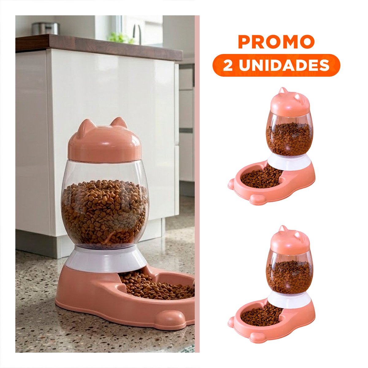 PACK2 DISPENSADOR SUAVE ROSADO CON GATO AUTOMATICO Y BIDON EN RINCONES YREGALO STICKER - 1
