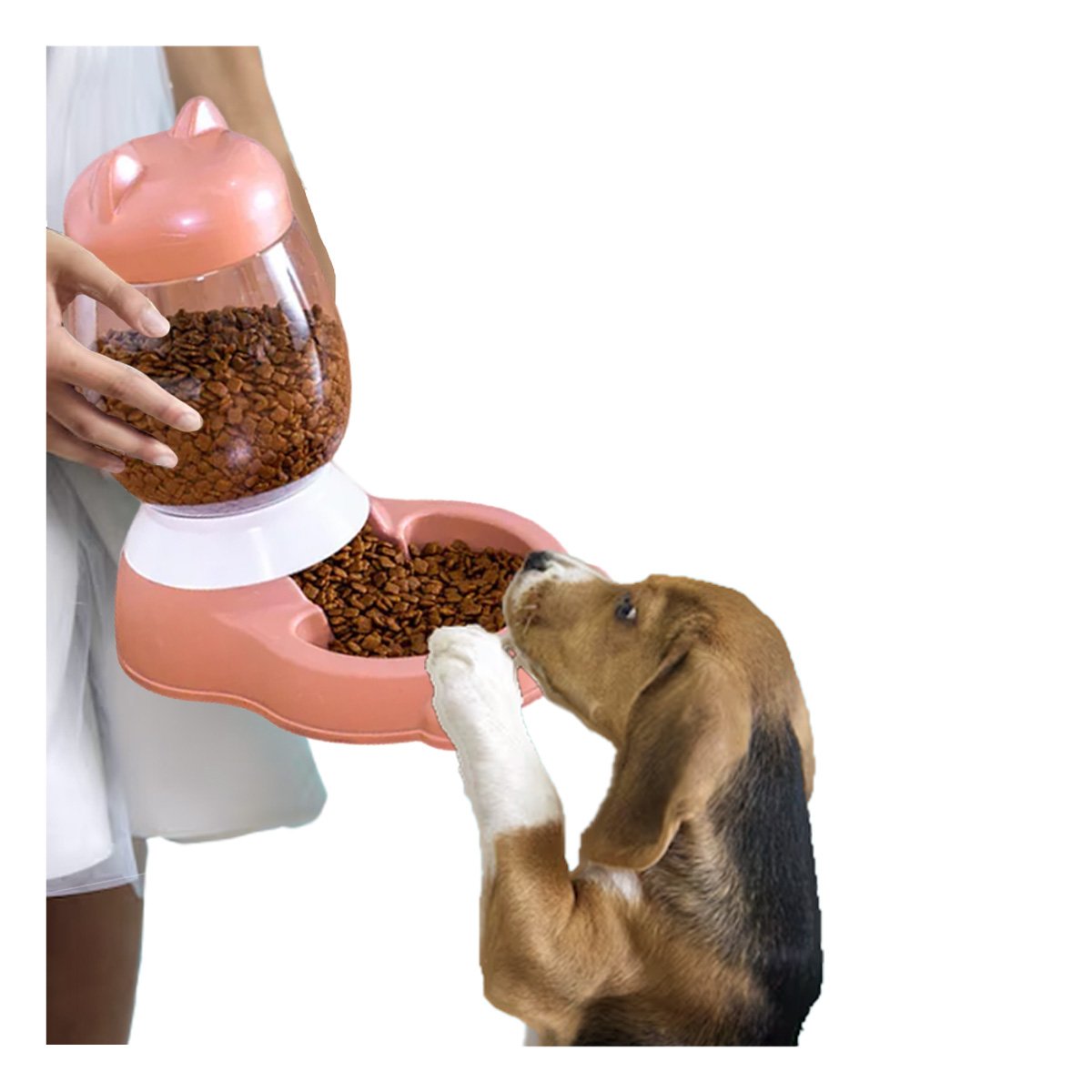 COMEDERO DOMESTICO ROSADO CON BIDON EN GATO QUE MANTIENE ESPACIOS ORDENADOS YSTICKY - 5