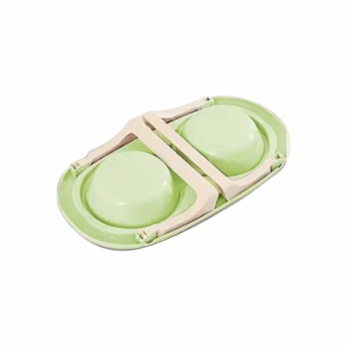 PACK4 COMEDERO EN COLOR VERDE DESMONTABLE DOBLE Y ELEVADO PLEGABLE YPAPEL REGALO - 3