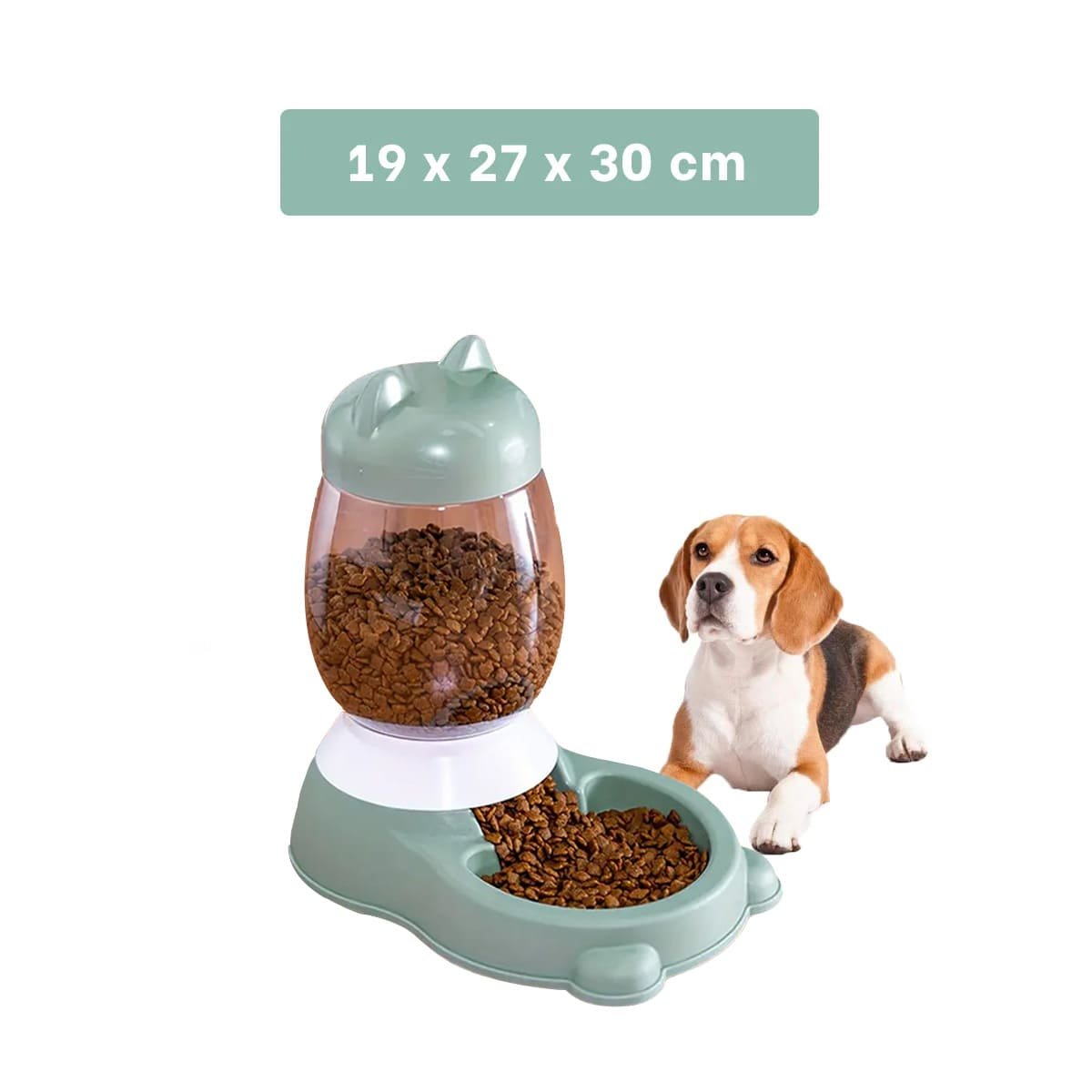 COMEDERO PEQUENO AUTOMATICO VERDE CON BIDON DE GATO EN RINCONES CONTROLADOS YLIGAS REGALO - 4