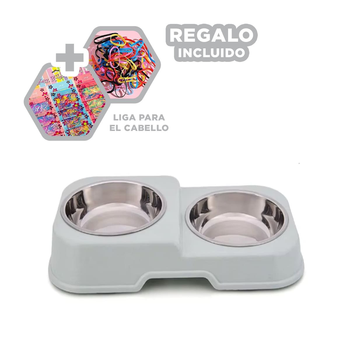 PLATO EN COLOR VERDE CON PLATOS DESMONTABLES DOBLE DE DOS NIVELES PARA MASCOTAS YLIGAS REGALO - 2