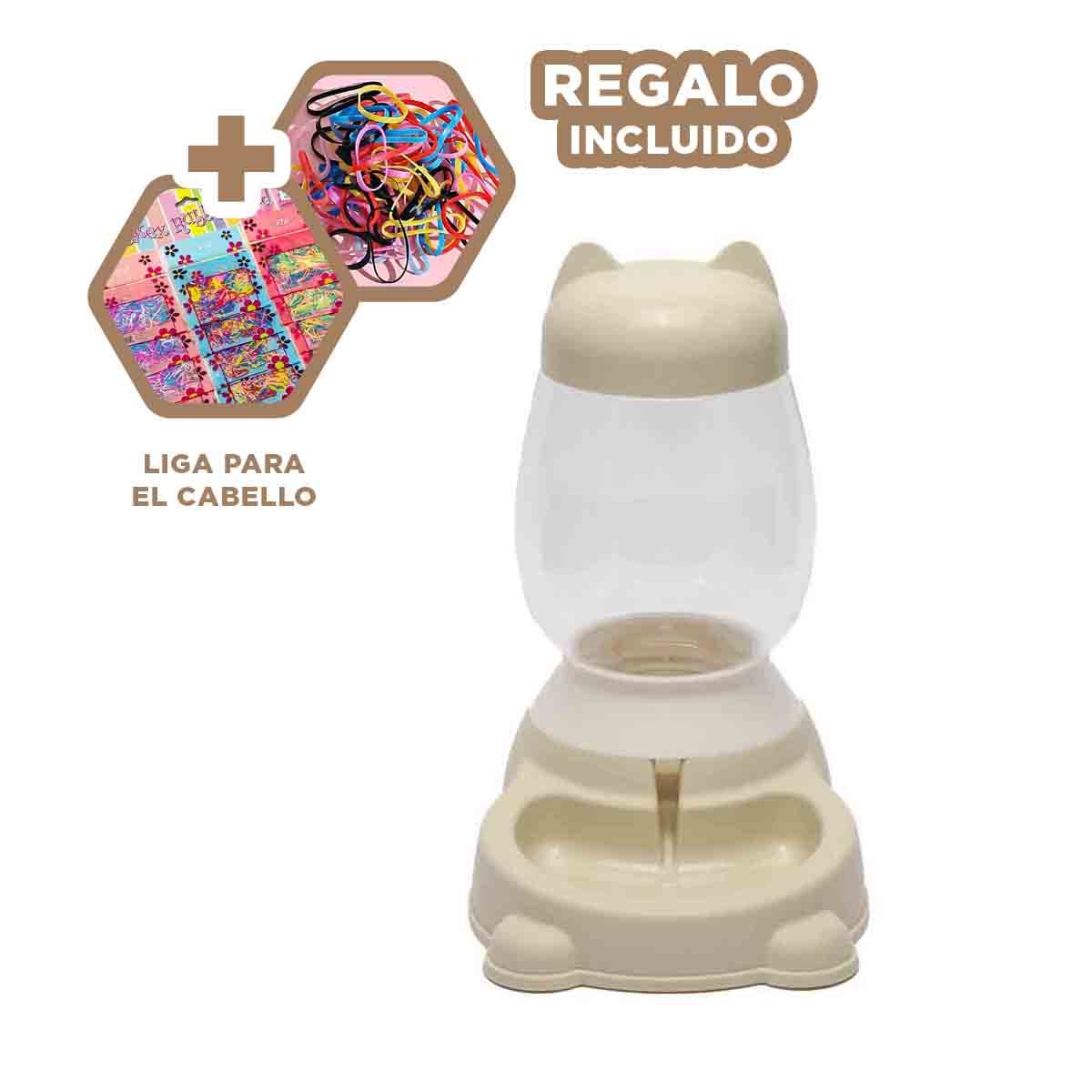 COMEDERO BEIGE AUTOMATICO CON BIDON EN GATO PARA MASCOTAS ORDENADAS YLIGAS REGALO - 2