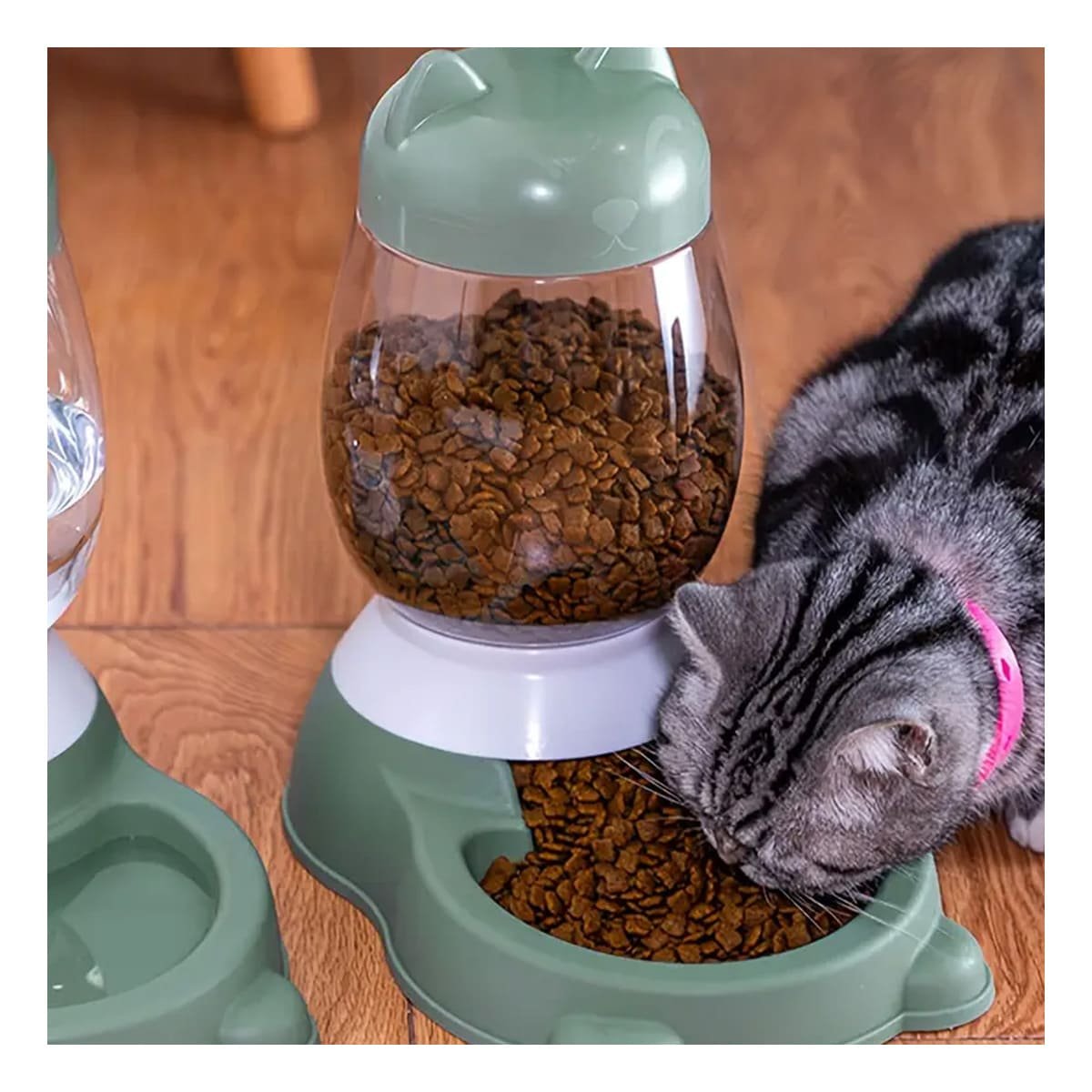 PACK2 DISPENSADOR PEQUENO AUTOMATICO VERDE EN GATO CON BIDON PARA USO DIARIO - 5
