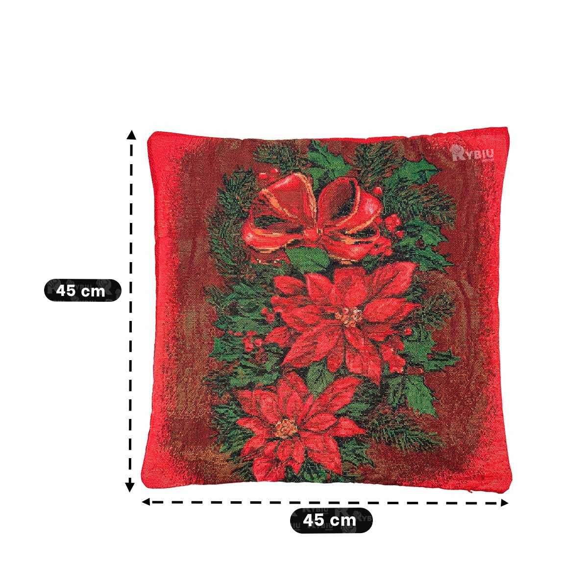 PACK4 CUBIERTA DE ALMOHADON DECORATIVO CON DISENO FLORAL ROJO - 2