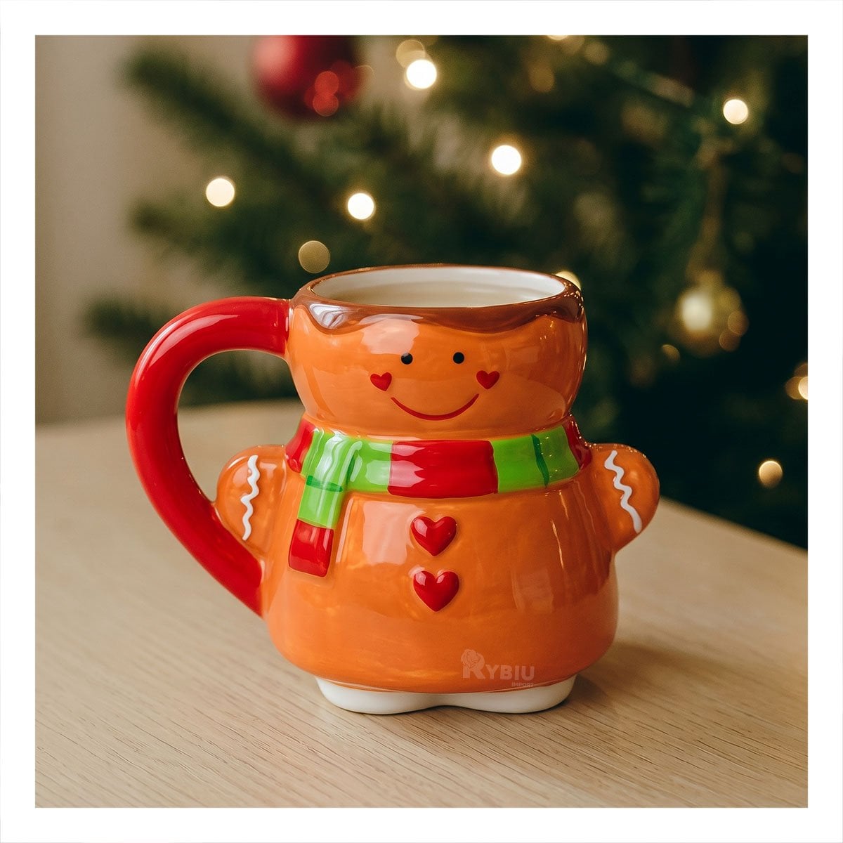PACK4 MUG DE MUÑECO DE GALLETA PARA NAVIDAD MOSTAZA - 3