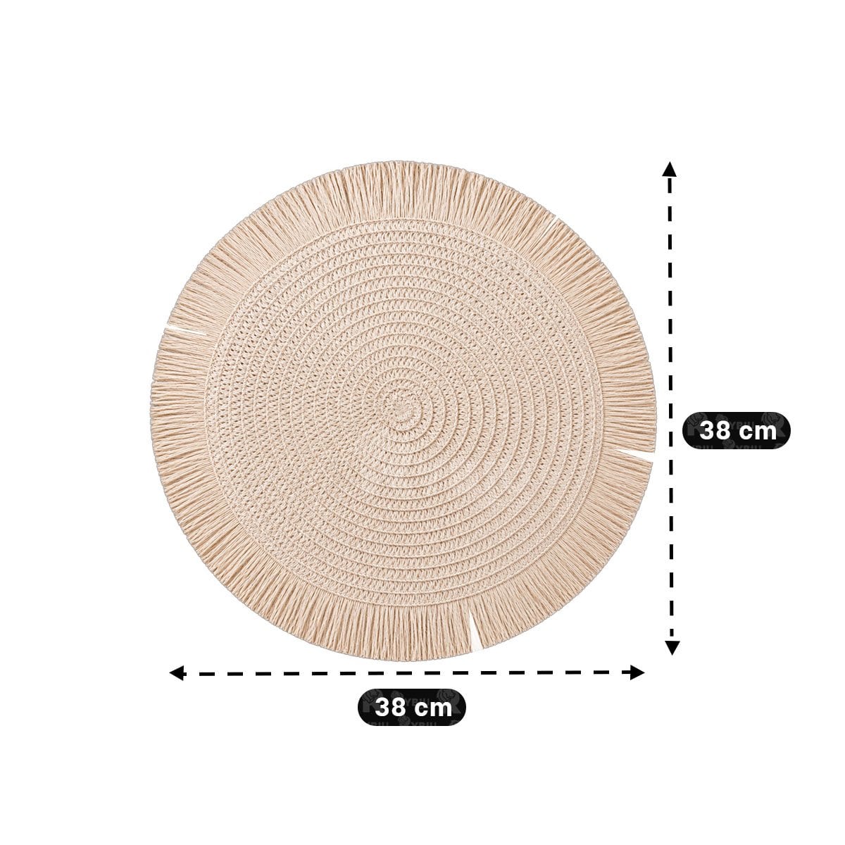 SET 4 INDIVIDUAL DE MESA TEJIDO BEIGE Y REGALO STICKER - 2