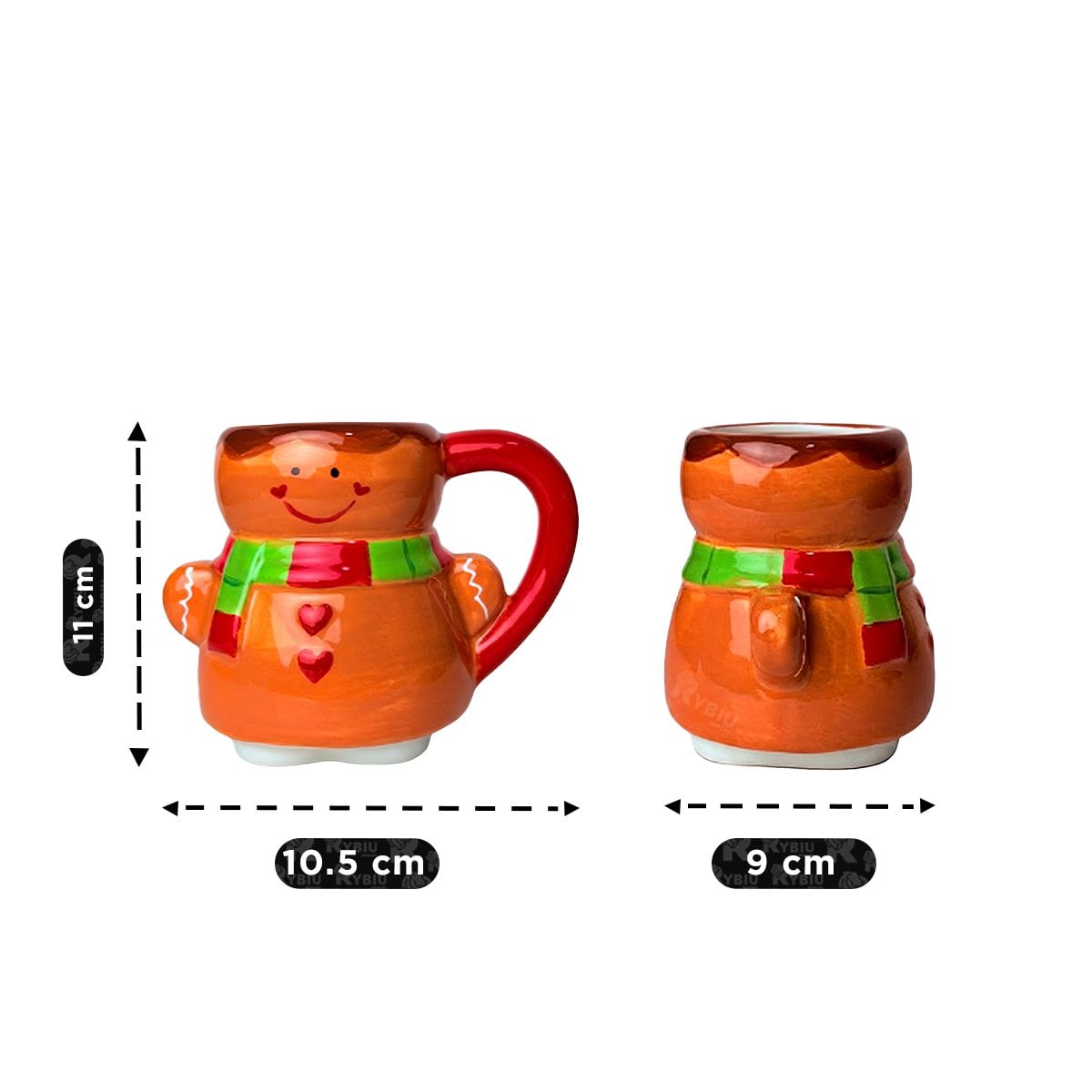 TAZA DE MUÑECO DE GALLETA PARA NAVIDAD MOSTAZA Y STICKY - 2