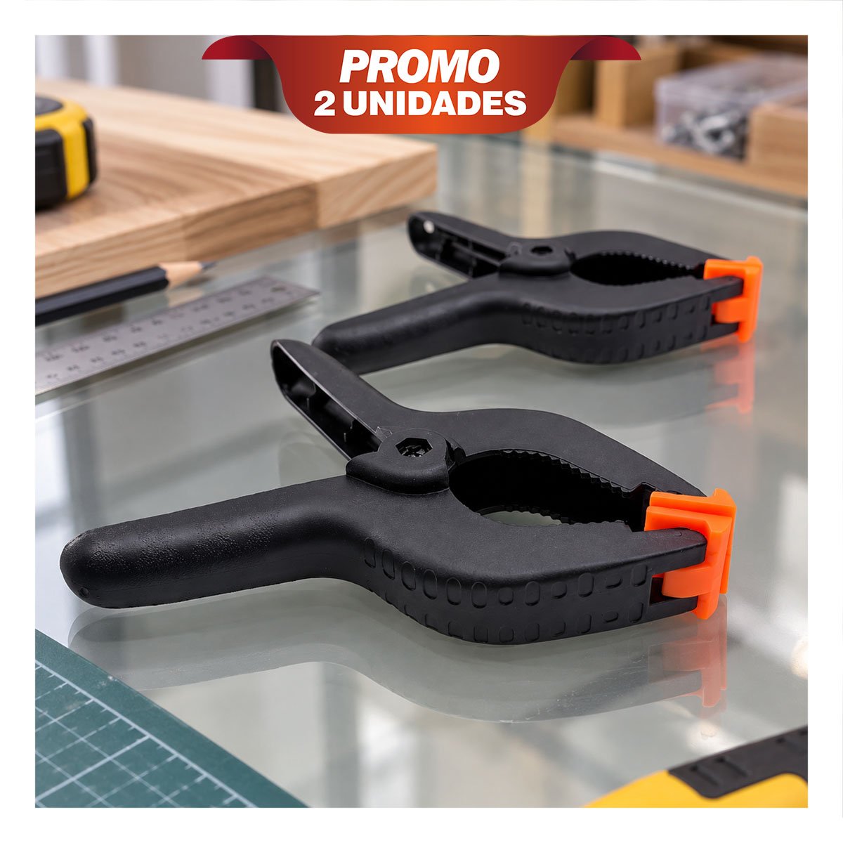 PACK2 GANCHOS DE 6' PARA SOSTENER CON RESORTE NEGRO YPAPEL REGALO - 1