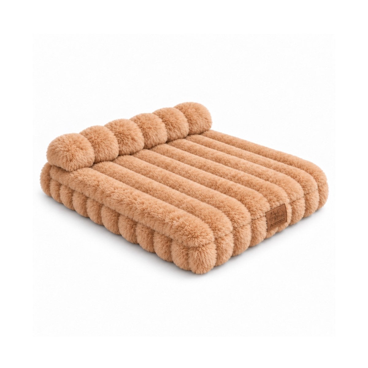 CUNA RECTANGULAR CON ALMOHADA EN RAYAS MARRON PARA PERRO DE USO COMODO EN HOGAR Y LIGAS REGALO - 1