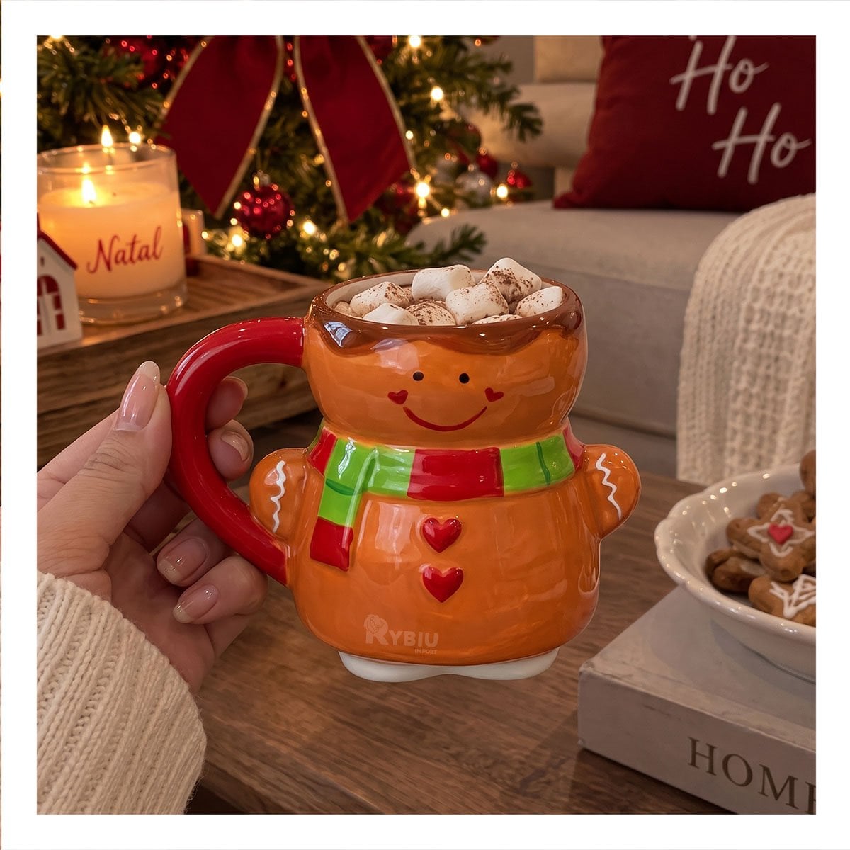 PACK2 MUG CON FORMA DE MUÑECO DE GALLETA MOSTAZA YPAPEL REGALO - 3