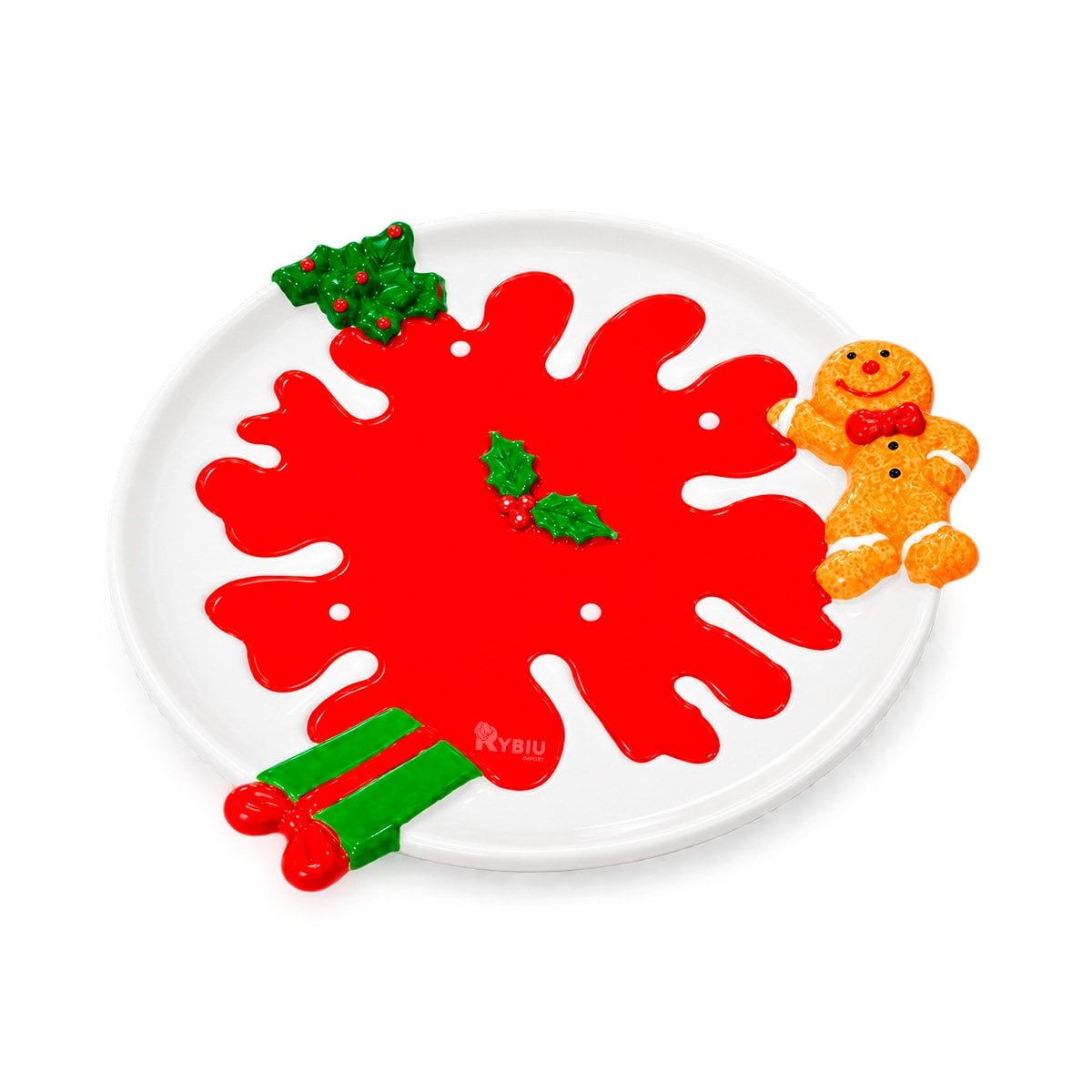 BANDEJA CIRCULAR CON COPO DE NIEVE PARA CASA ROJO Y LIGAS REGALO - 1