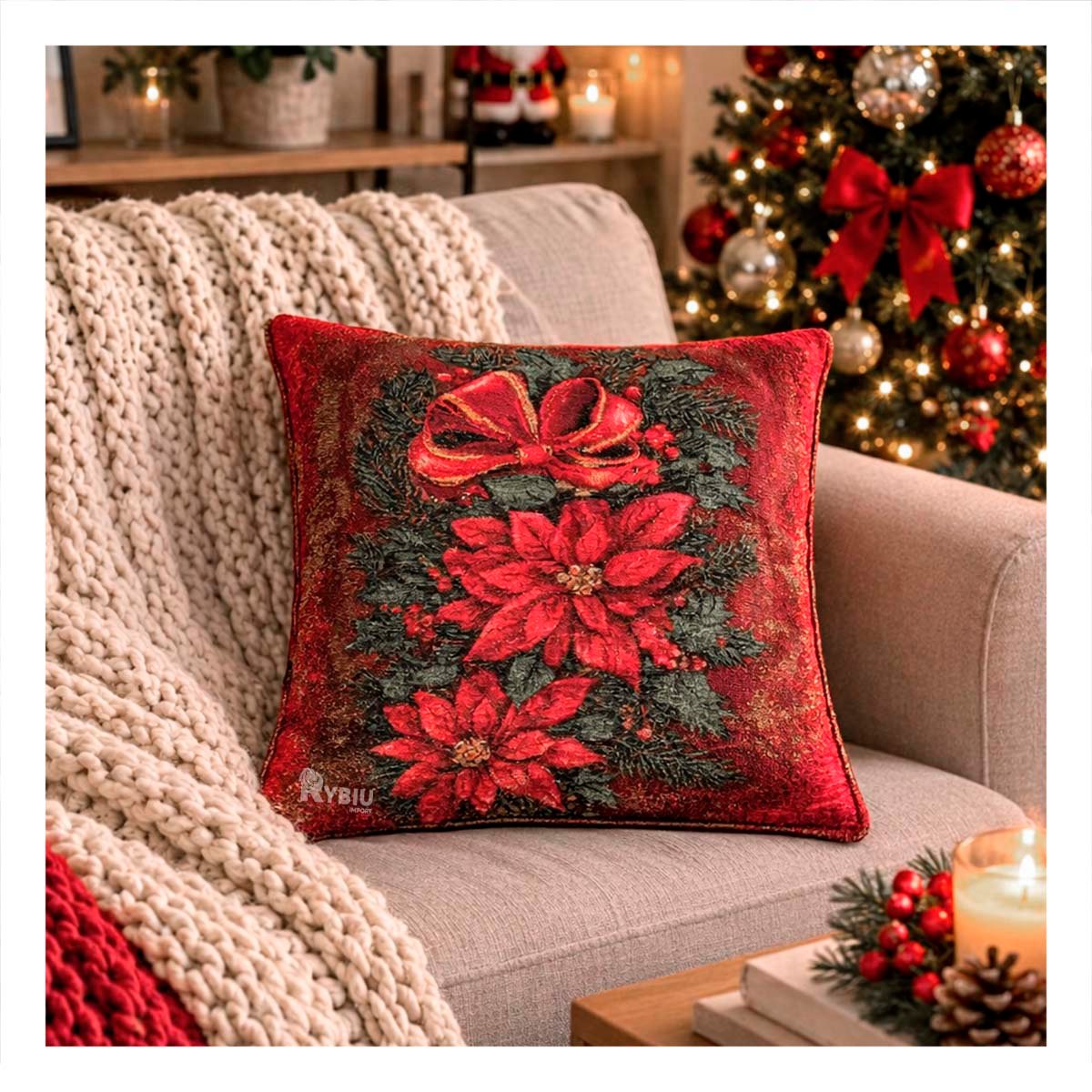PACK2 FORRO DE COJIN DECORATIVO CON ESTAMPADO FLORAL 45X45CM - 3