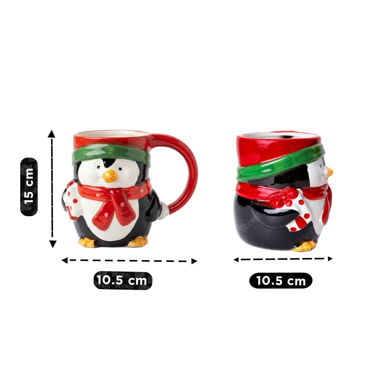 TAZA CON FORMA DE PINGUINO NEGRO Y REGALO STICKER - 2