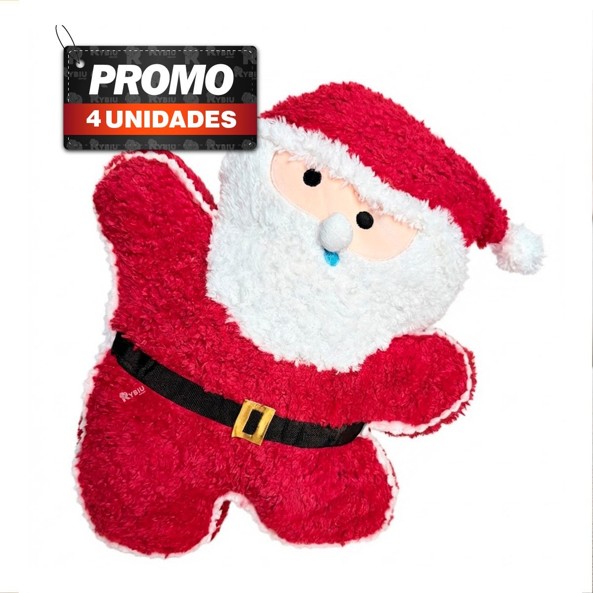 PACK4 COJIN TEMATICO DE NAVIDAD CON FIGURA DE PAPA NOEL ROJO - 1
