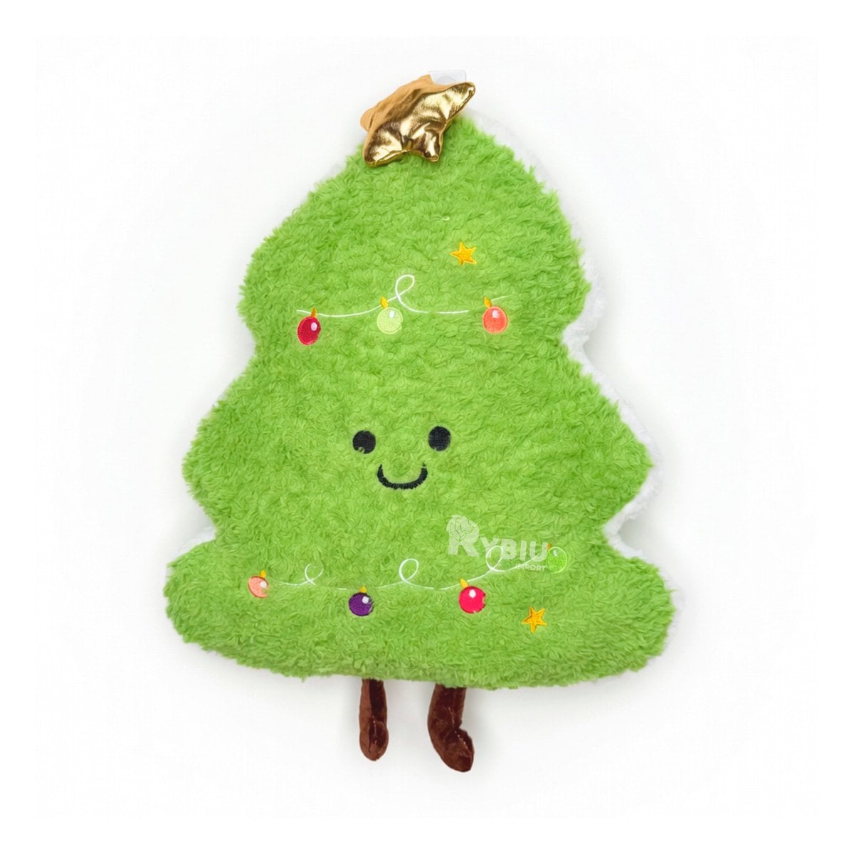 ALMOHADILLA NAVIDENA CON FIGURA DE ARBOL DE PINO VERDE CLARO Y LIGAS REGALO - 1