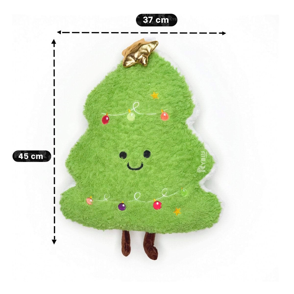 COJIN DECORATIVO CON FORMA DE PINO NAVIDENO VERDE CLARO Y STICKY - 2