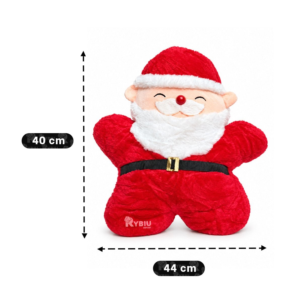 PACK2 ALMOHADILLA DECORATIVA CON PAPA NOEL EN PELUCHE LISO ROJO YREGALO STICKER - 2