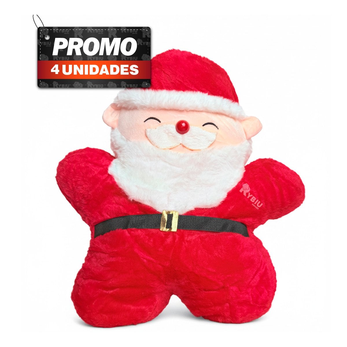 PACK4 COJIN TEMATICO DE NAVIDAD CON FIGURA DE PAPA NOEL ROJO - 1