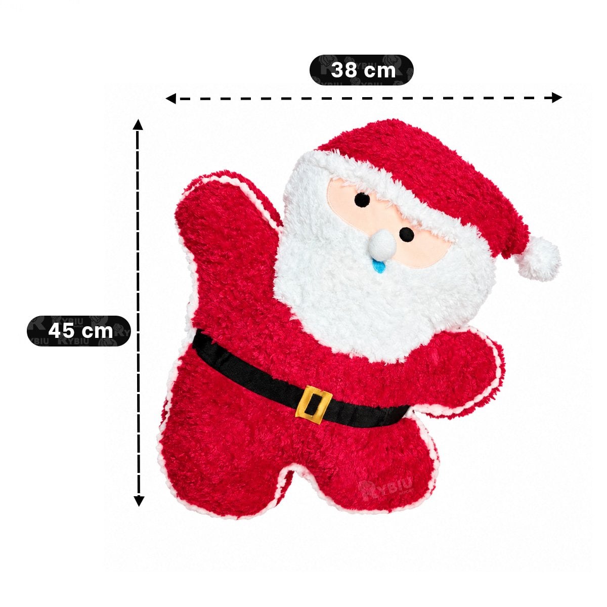 PACK2 ALMOHADILLA DECORATIVA CON PAPA NOEL EN PELUCHE CRESPO ROJO YREGALO STICKER - 2