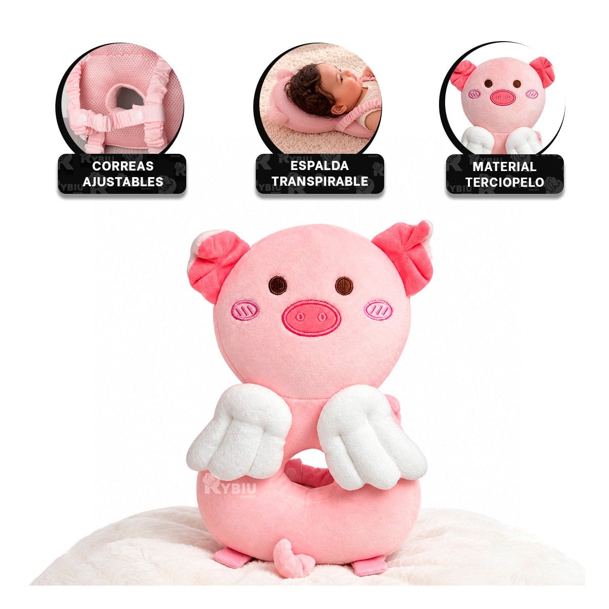 PACK2 ALMOHADILLA PROTECTORA PARA DESCANSO ROSADO YREGALO STICKER - 4
