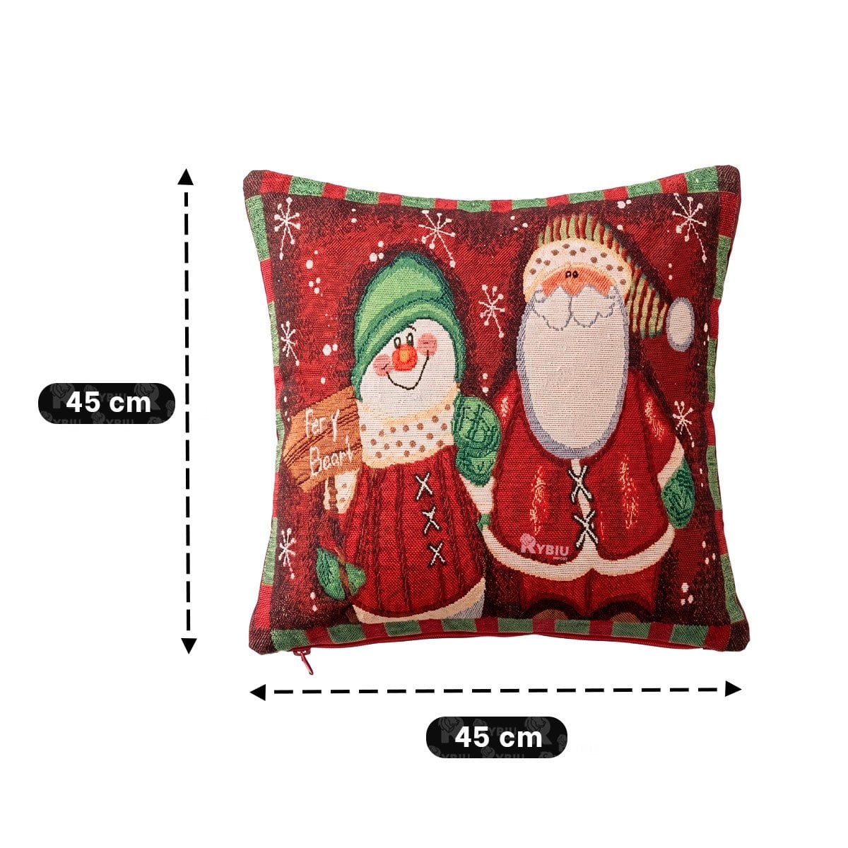 FUNDA DE COJIN NAVIDENO PARA DECORAR 45X45CM ROJO - 2