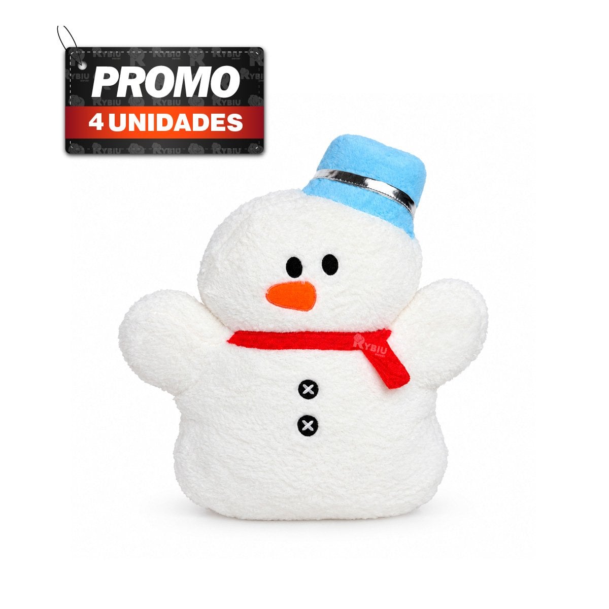PACK4 COJIN TEMATICO DE NAVIDAD CON MUNECO DE NIEVE BLANCO - 1