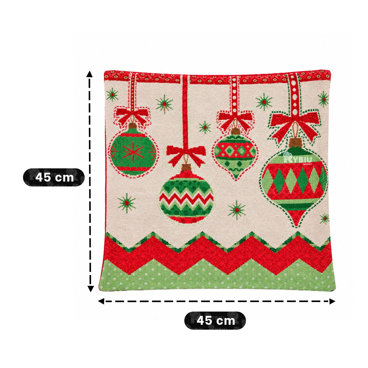 FUNDA PARA COJIN CON ESTAMPA INVERNAL 45X45CM BEIGE Y LIGAS REGALO - 2