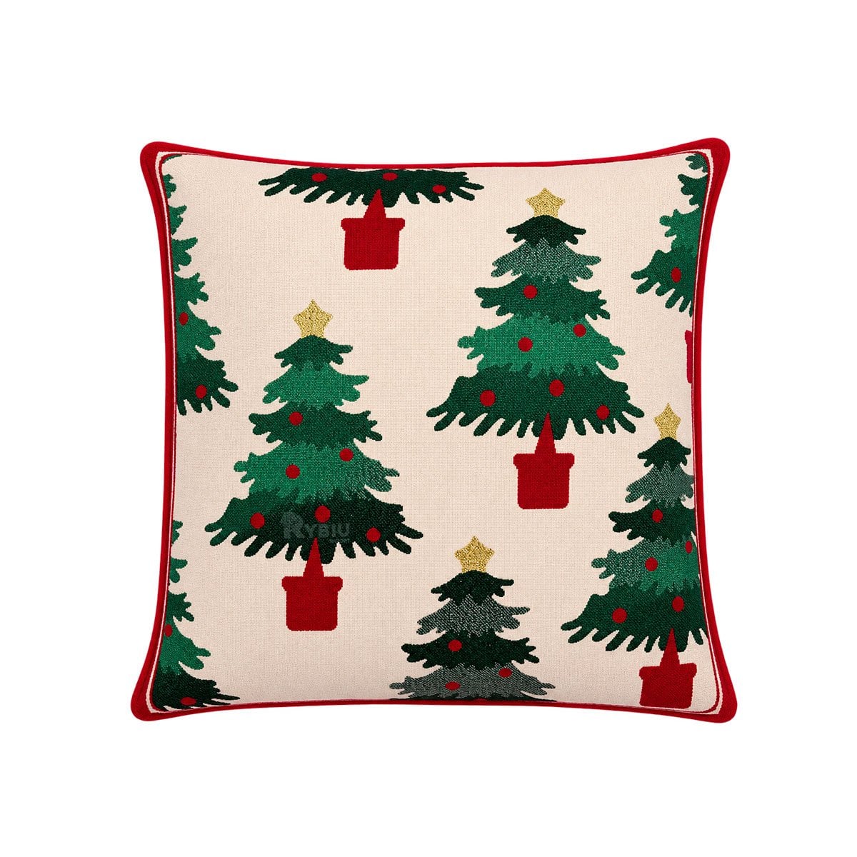 COJIN FESTIVO CON ESTAMPA BEIGE Y LIGAS REGALO - 1