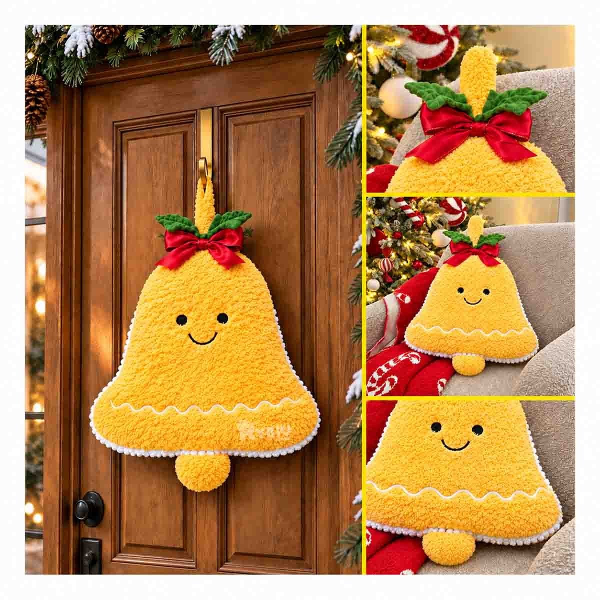 PACK2 ALMOHADILLA FESTIVA CON DISENO DE CAMPANA AMARILLO - 4