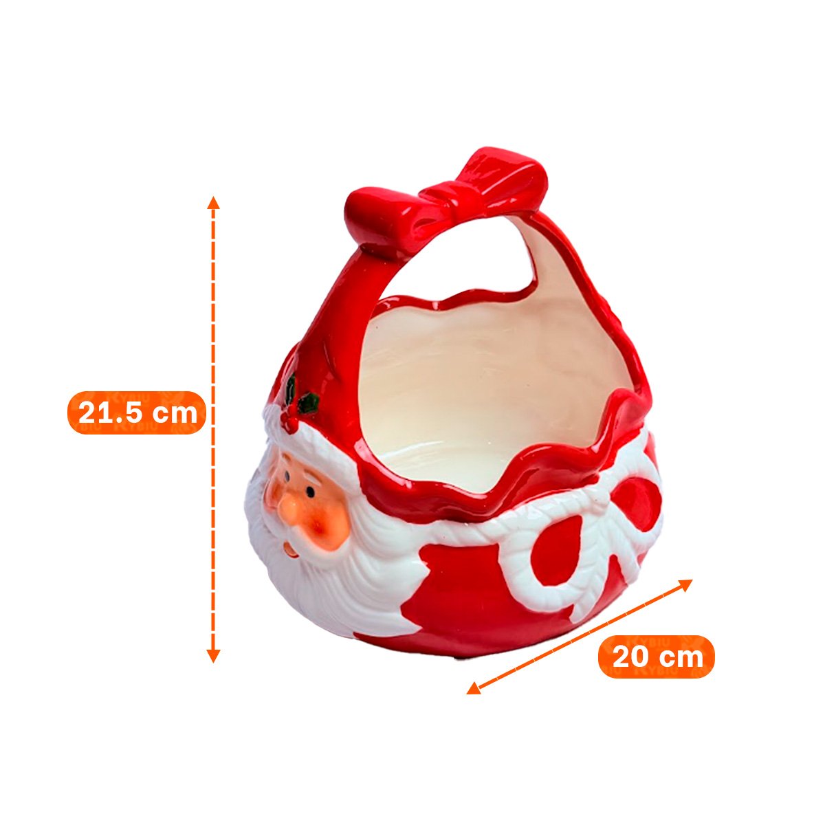 SOPORTE PARA HUEVO ROJO CON SANTA Y LAZO DECORATIVO PARA NAVIDAD YPAPEL REGALO - 2