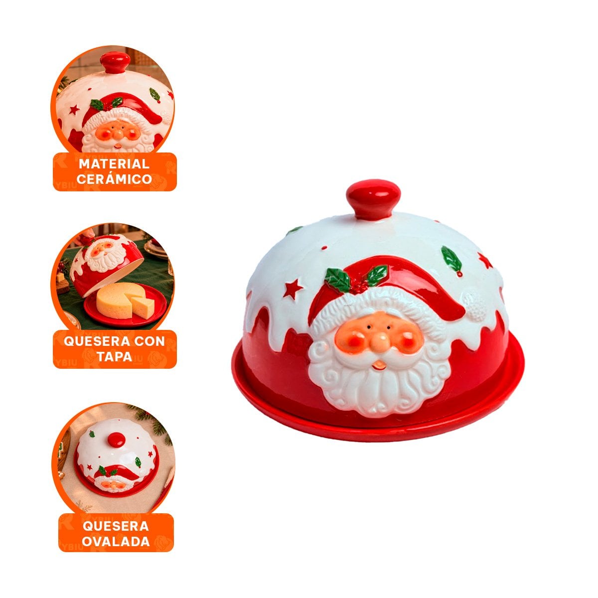 PACK4 QUESERA ROJA 13X20CM CON PAPA NOEL Y DETALLES PEQUENOS YREGALO STICKER - 4