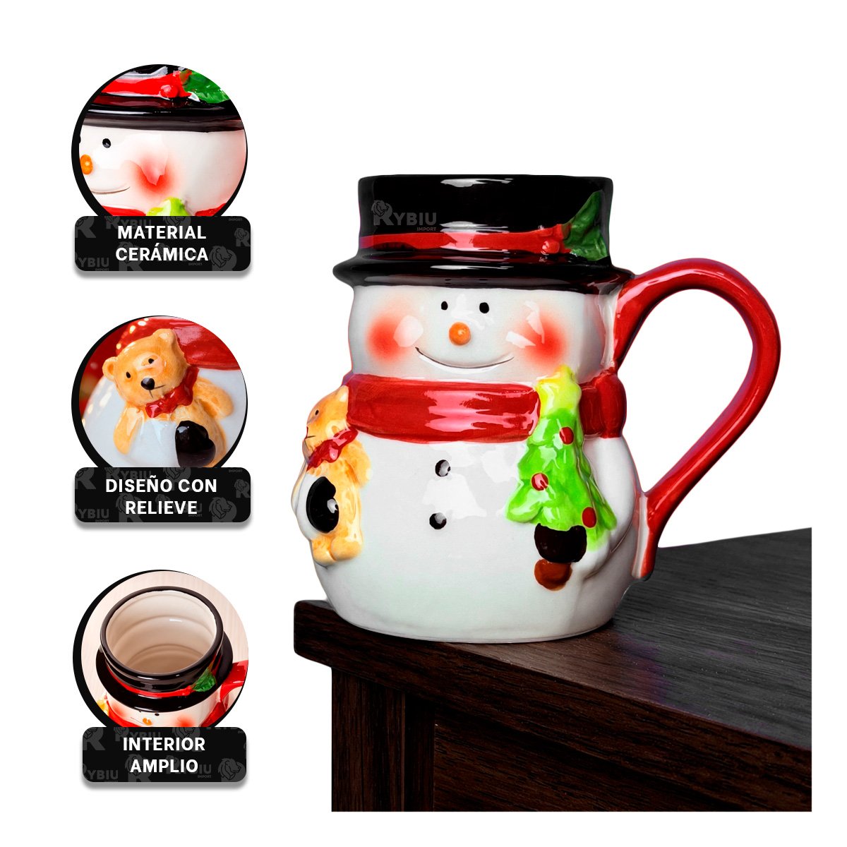 PACK4 VASO DECORATIVO NAVIDENO CON MUÑECO DE NIEVE BLANCO YPAPEL REGALO - 2