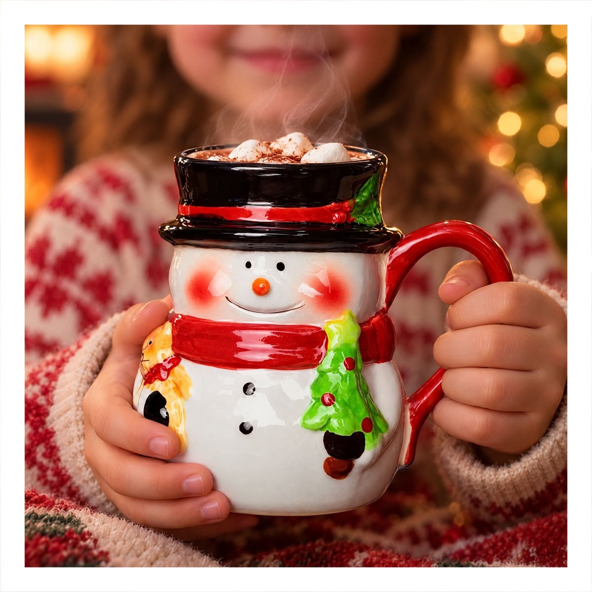 RECIPIENTE PARA BEBIDAS CON DISENO NAVIDENO BLANCO Y STICKY - 1