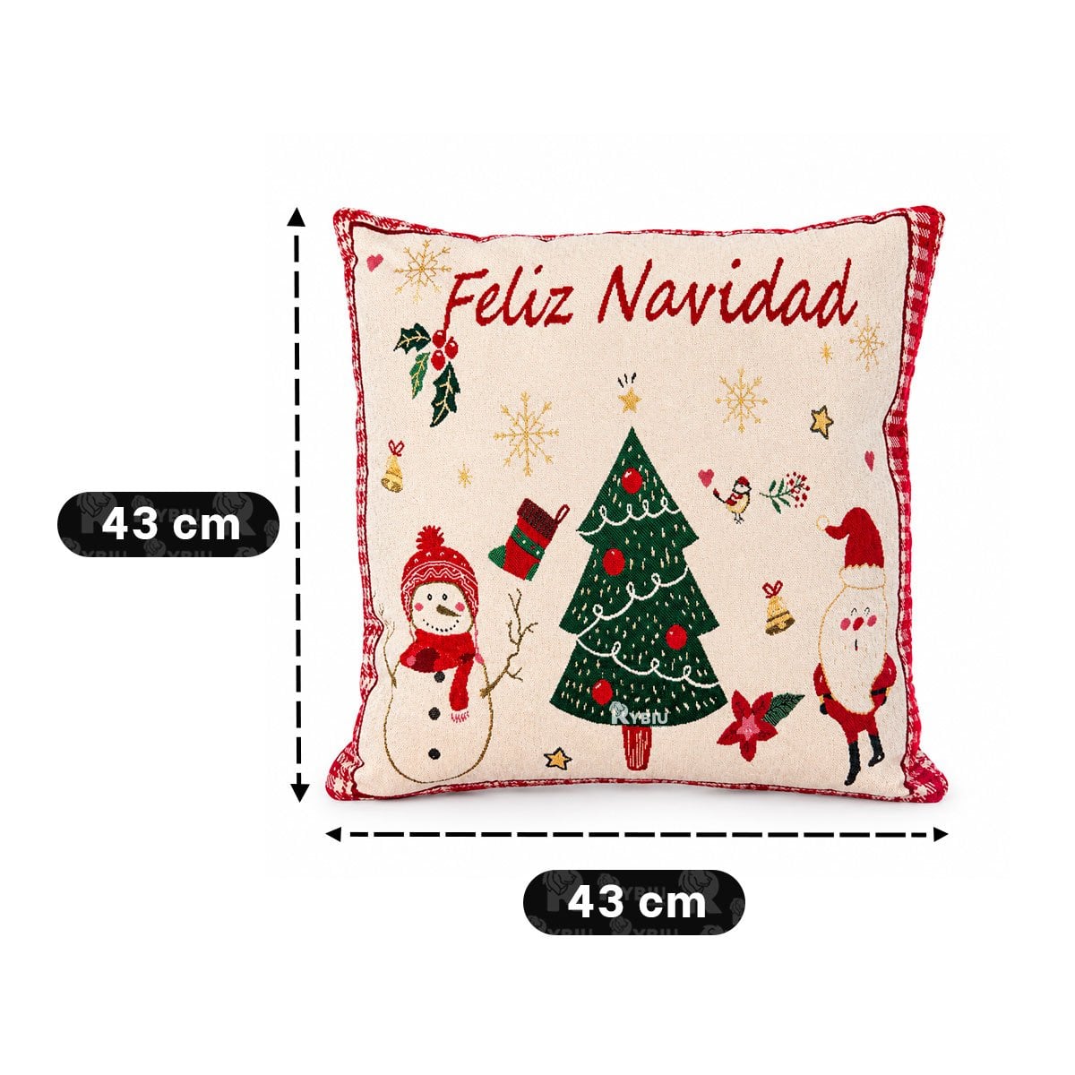 PACK4 COJIN DECORATIVO CON ESTILO NAVIDENO DE PINO BEIGE - 2