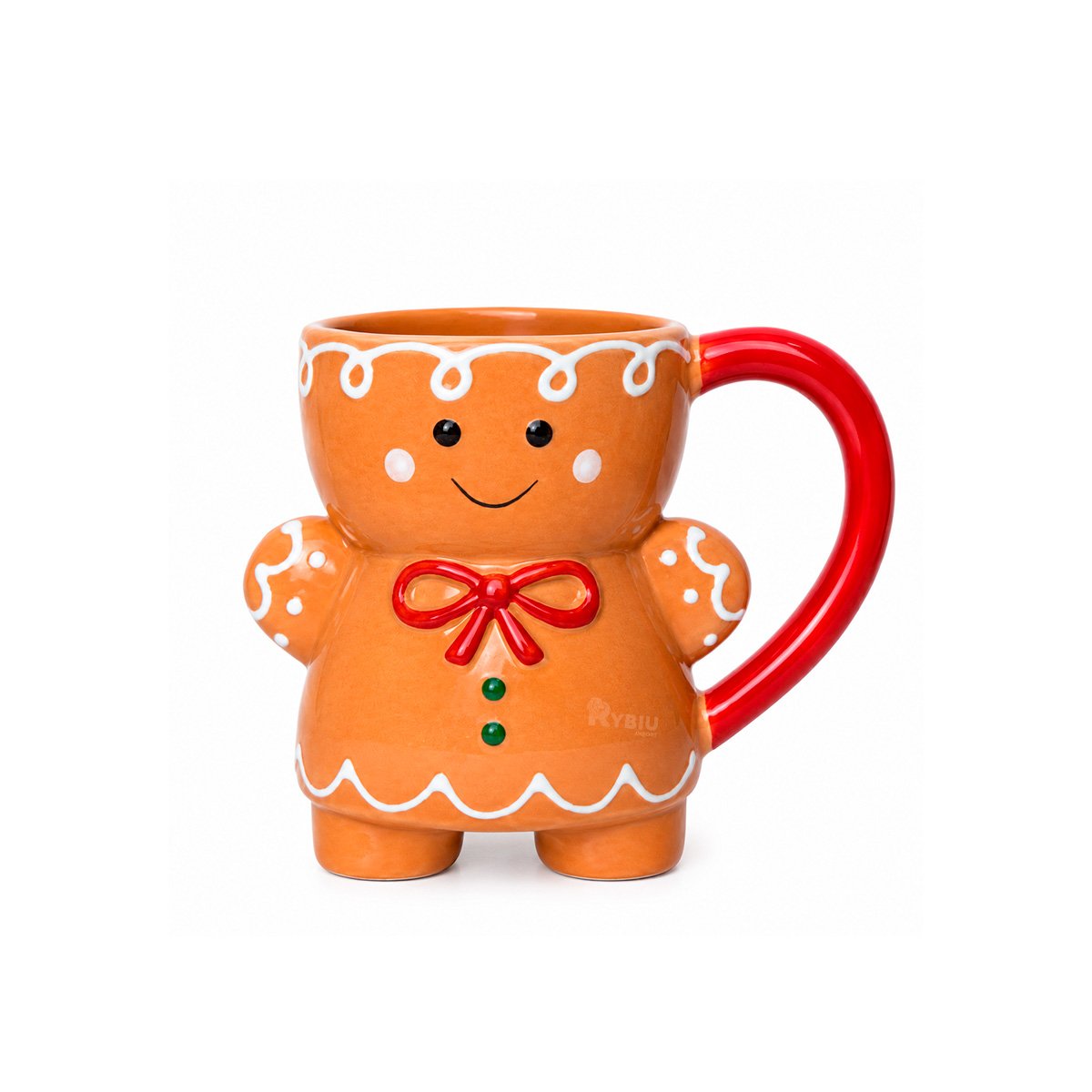 MUG DE JENGIBRE CON ESTILO NAVIDEÑO MOSTAZA Y LIGAS REGALO - 1