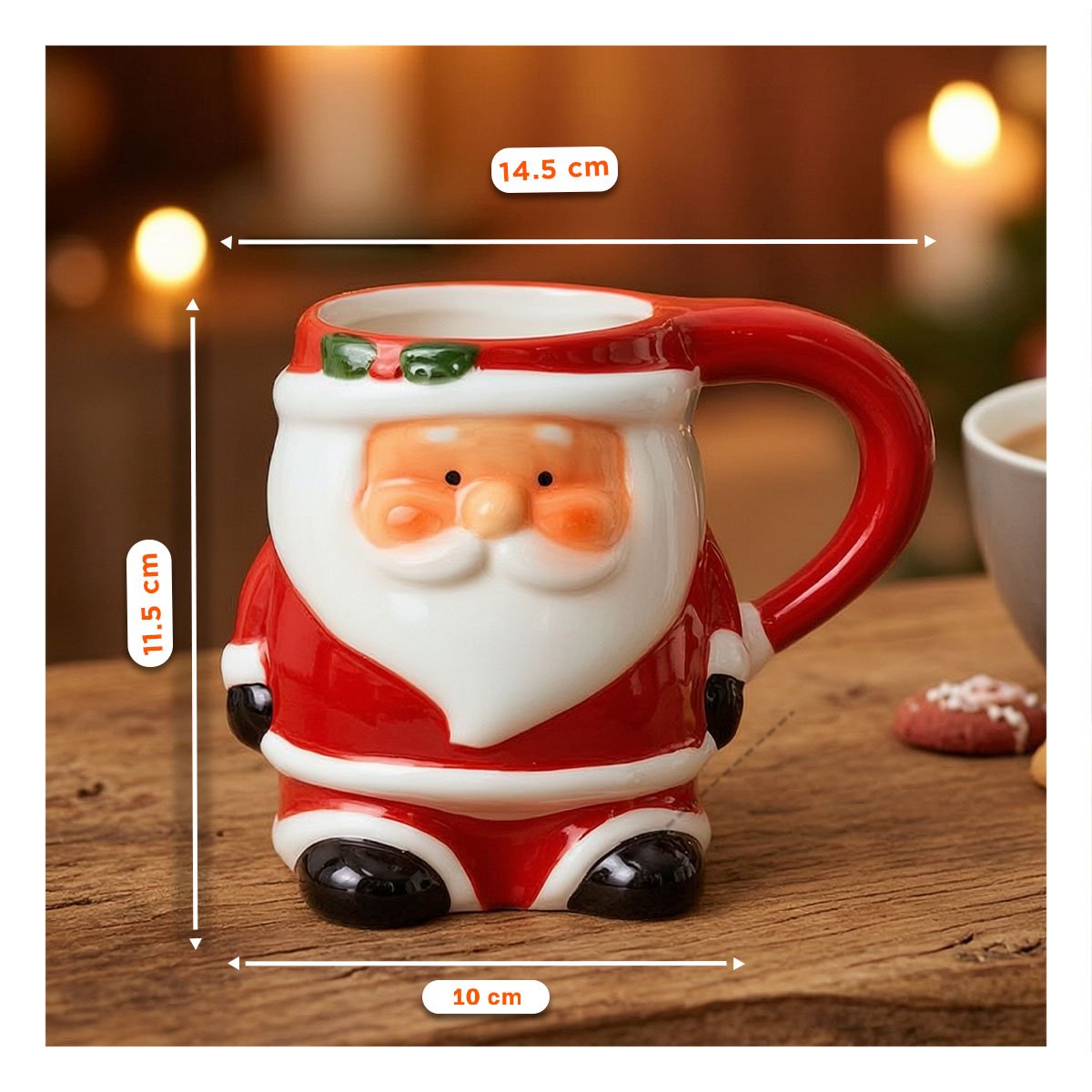 PACK4 RECIPIENTE NAVIDEÑO CON BASTON RAYADO PARA MESA Y COMEDOR - 2