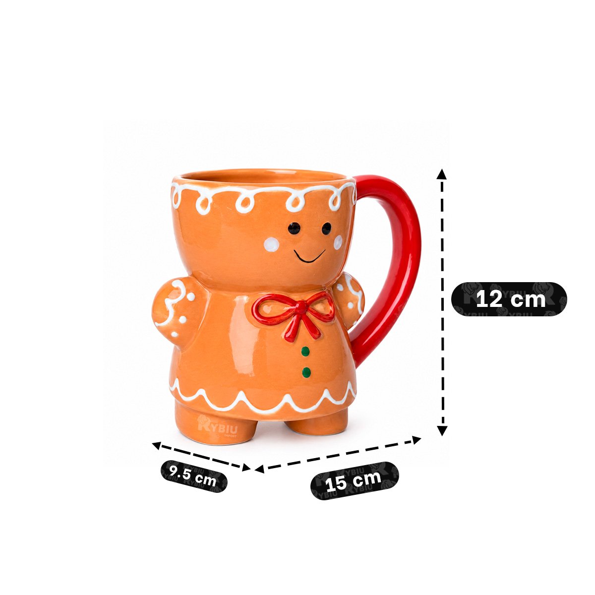 TAZA NAVIDEÑA CON FORMA DE JENGIBRE MOSTAZA - 2