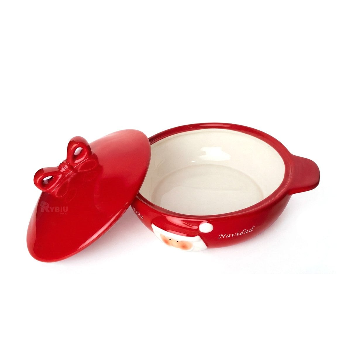 BOWL NAVIDEÑO 8X30X24CM CON PAPA NOEL Y ESTRELLAS DORADAS YLIGAS REGALO - 1