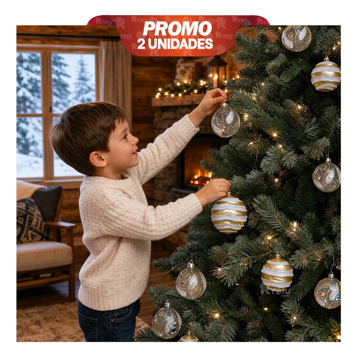 PACK2 ACCESORIOS 9 PARA ARBOL NAVIDENO 10CM DORADO YREGALO STICKER - 1