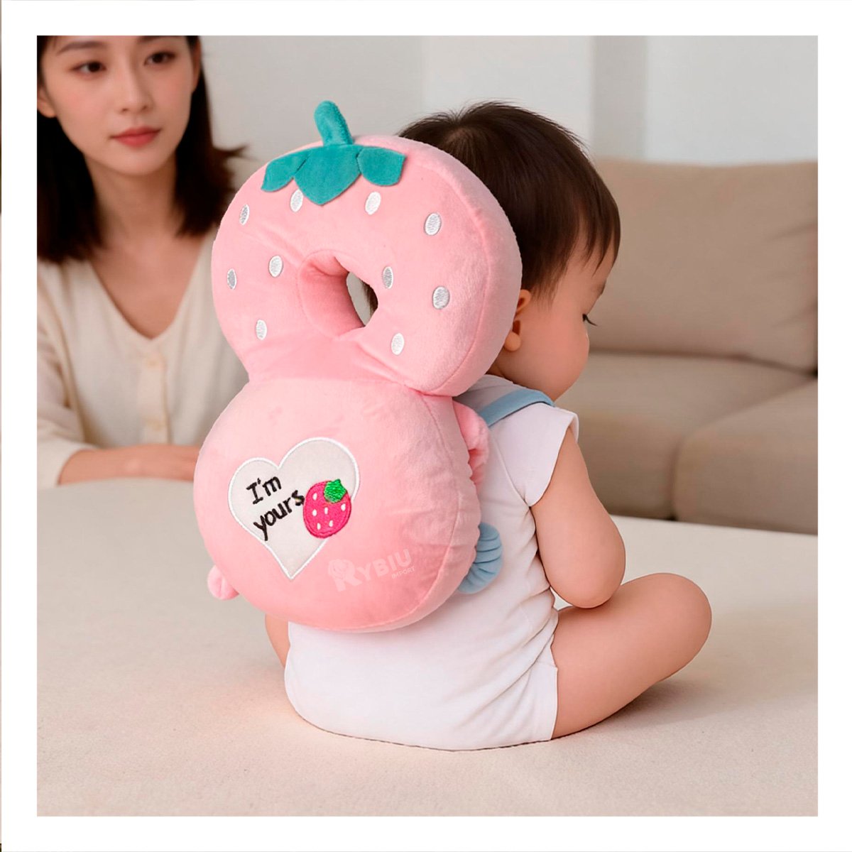 PACK4 COJIN PROTECTORA CON SOPORTE INFANTIL ROSADO YREGALO STICKER - 3