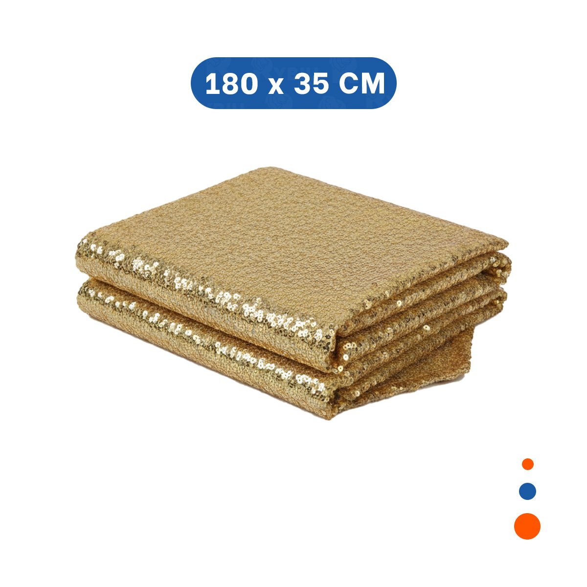 PACK4 TAPETE 220X35CM DE LENTEJUELAS DORADO PARA MESA EN ESPACIO Y EVENTO - 4